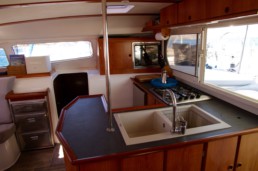 Kitchen of Catamaran Pluto