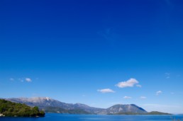 View to the islands of lefkada and sparti from meganissi